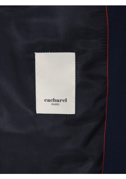 Erkek Lacivert Slim Fit Yün Karışımlı Mikro Desenli Takım Elbise 50318023-VR033