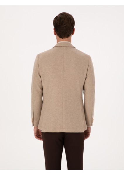 Erkek Bej Slim Fit Yün Karışımlı Flanel Ceket 50316351-VR011 indirimleri