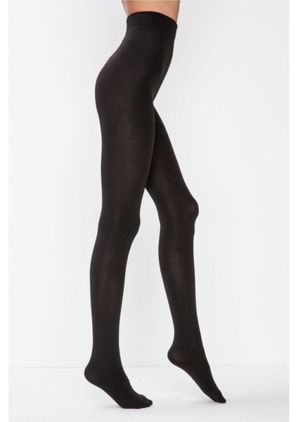 Kadın Siyah Termal Yüksek Bel Külotlu Çorap