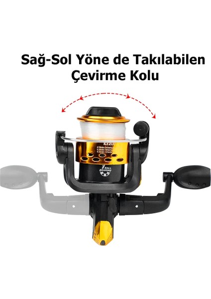 Olta Makarası AK200 5bb Olta Makinası Misinalı 5 Diş Sağa Sola Değiştirilebilen Çevirme Kolu fiyatları