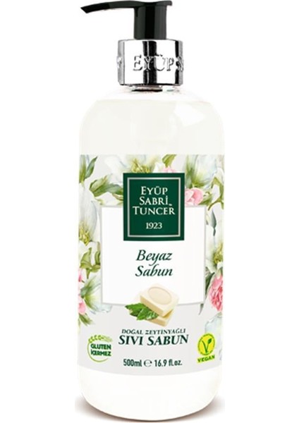 500ML Sabun Doğal Zeytin Yağlı Sıvı Sabun Beyaz