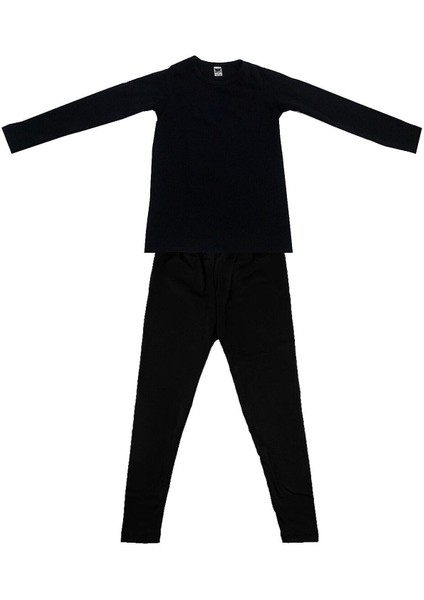 Unisex Çocuk Siyah Termal Alt Üst Takım D135-D136