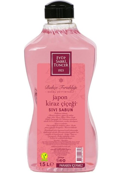 1,5lt Japon Kiraz Çiçeği Sıvı Sabun Doğal Zeytinyağlı