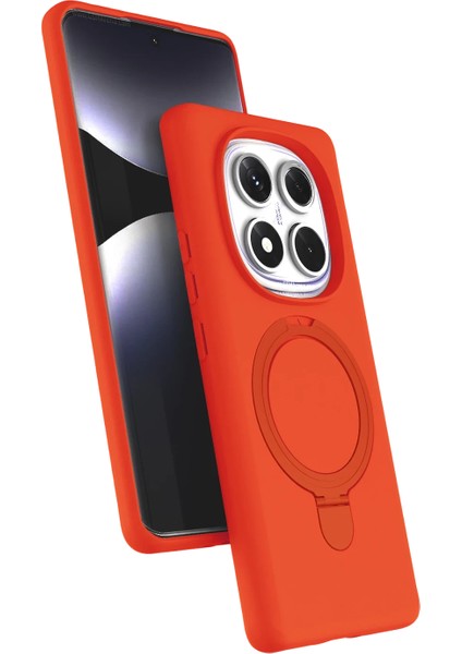 Zengezur Newface Xiaomi Redmi Note 14 Pro 5g Regal Magsafe Standlı Kapak - Turuncu