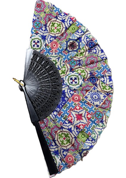 Yelpaze Geniş Kumaş Geometrik Desenli