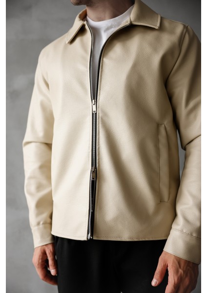 Erkek Regular Fit Yakalı Içi Kürklü Deri Ceket fırsatları