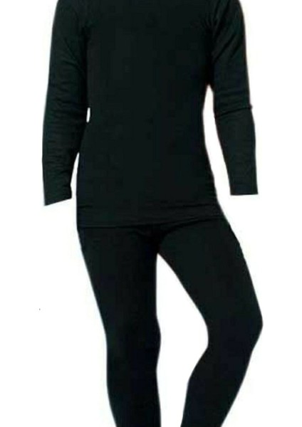 Erkek Çocuk Termal Içlik Tayt Alt Üst Siyah Uzun