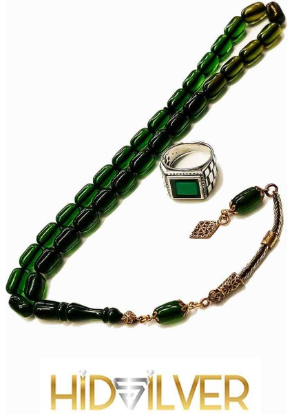 Kehribar Tesbih ve Yüzük Kombini