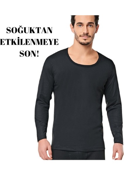 Erkek Siyah Termal Takım Içlik Alt Üst Uzun Kol
