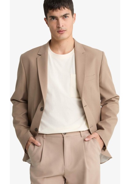 Slim Fit Dar Kesim Twill Düğmeli Blazer Ceket F7232AX25AU modelleri