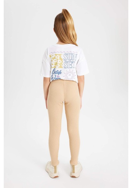 Kız Çocuk Uzun Boy Fitilli Kaşkorse Basic Düz Tayt B6403A824SM indirimleri