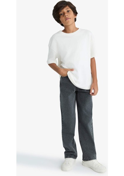 Erkek Çocuk Wide Leg Düz Paça Jean Pantolon F0453A825WN