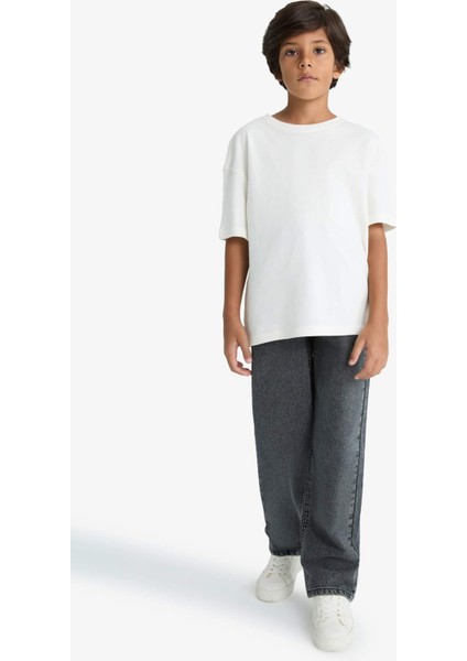 Erkek Çocuk Wide Leg Düz Paça Jean Pantolon F0453A825WN modelleri