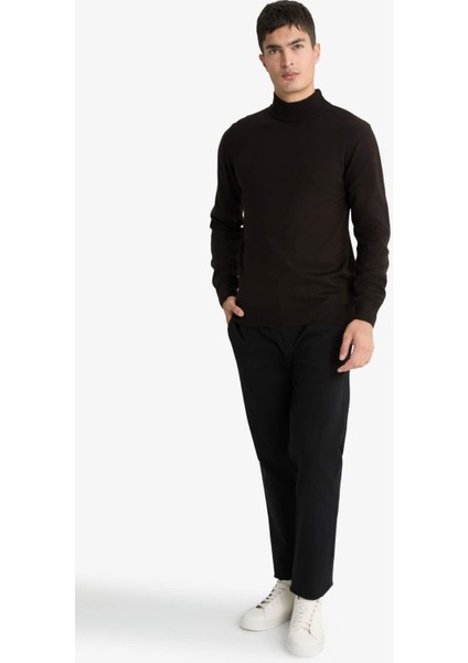 Slim Fit Dar Kesim Balıkçı Yaka Basic Düz Triko Kazak R1127AZ25WN fiyatları