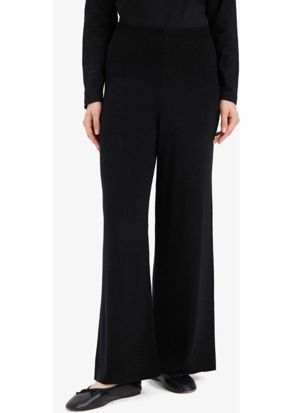 Relax Fit Triko Pantolon Basic Düz Beli Lastikli Geniş Paça V0088AZ25WN