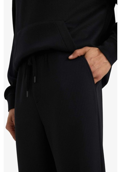 Wide Leg Cepli Geniş Paça Dokulu Eşofman Altı