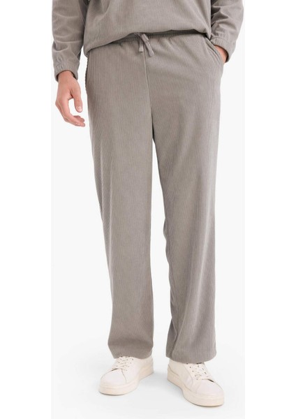 Wide Leg Cepli Geniş Paça Kadife Pantolon E9434AX25AU
