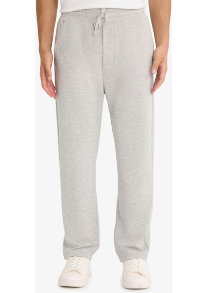 Regular Fit Basic Düz Beli Bağcıklı Düz Paça Cepli Eşofman Altı D6762AX25AU