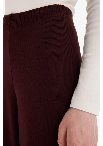 Relax Fit Triko Pantolon Basic Düz Beli Lastikli Geniş Paça V0088AZ25WN