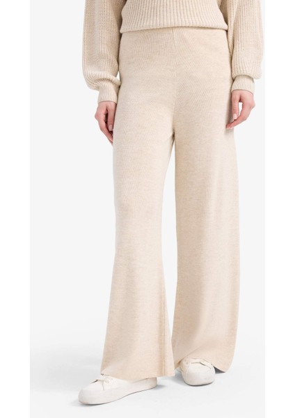 Relax Fit Triko Pantolon Basic Düz Beli Lastikli Geniş Paça V0088AZ25WN