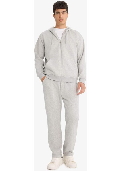 Relax Fit Kapüşonlu İçi Yumuşak Tüylü Basic Düz Cepli Kalın Fermuarlı Sweatshirt D7599AX25AU fırsatları