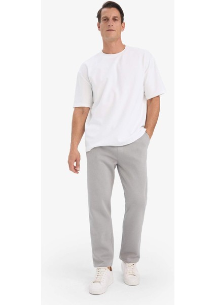 Regular Fit Beli Bağcıklı Cepli Düz Paça Kalın Eşofman Altı D7836AX25AU