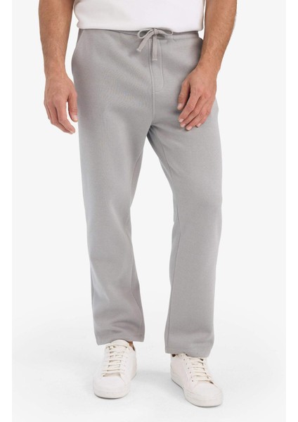 Regular Fit Beli Bağcıklı Cepli Düz Paça Kalın Eşofman Altı D7836AX25AU