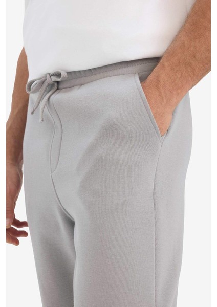 Regular Fit Beli Bağcıklı Cepli Düz Paça Kalın Eşofman Altı D7836AX25AU