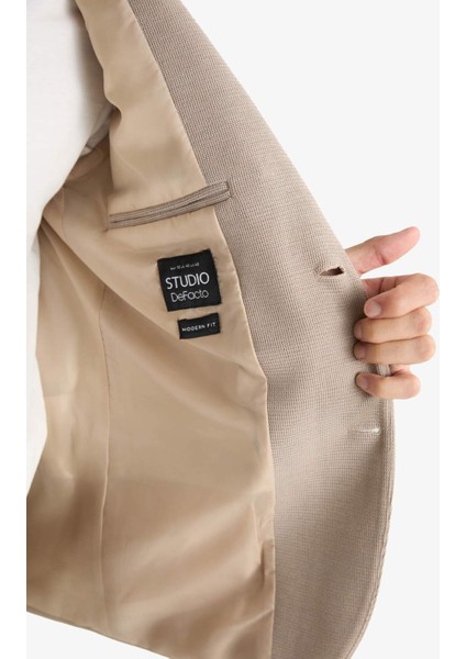 Modern Fit Düğmeli Cepli Blazer Ceket F2347AX25AU