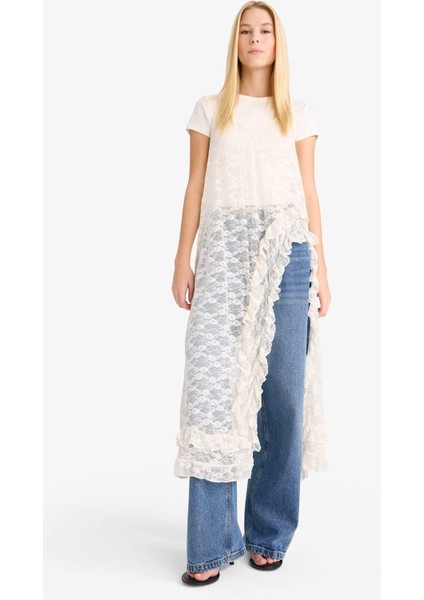 Coool A Kesim V Yaka Dantel Askılı Maxi Elbise F9580AX25AU modelleri