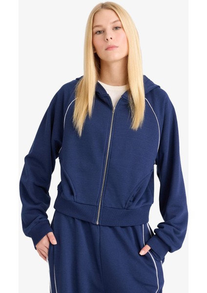 Loose Fit Kapüşonlu Fermuarlı Sweatshirt F9613AX25AU modelleri