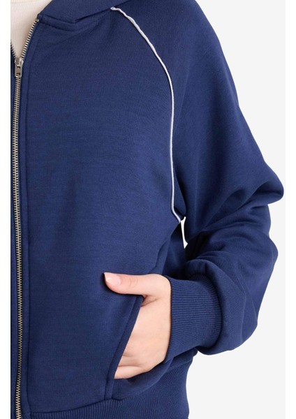 Loose Fit Kapüşonlu Fermuarlı Sweatshirt F9613AX25AU indirimleri