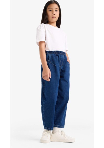 Kız Çocuk Balloon Fit Geniş Paça Jean Pantolon F2608A825AU