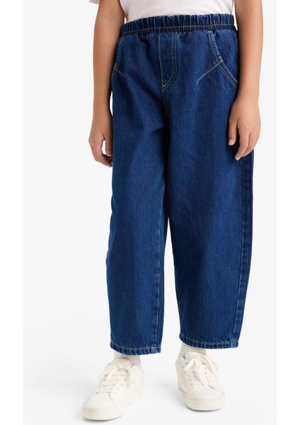 Kız Çocuk Balloon Fit Geniş Paça Jean Pantolon F2608A825AU