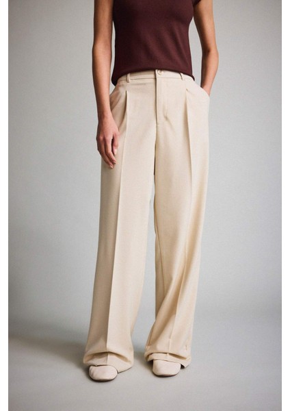 Wide Leg Fermuarlı Yüksek Bel Standart Boy Pantolon F9747AX25AU modelleri