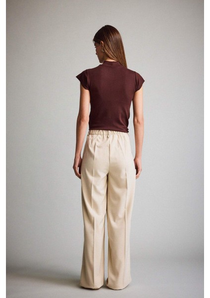Wide Leg Fermuarlı Yüksek Bel Standart Boy Pantolon F9747AX25AU indirimleri
