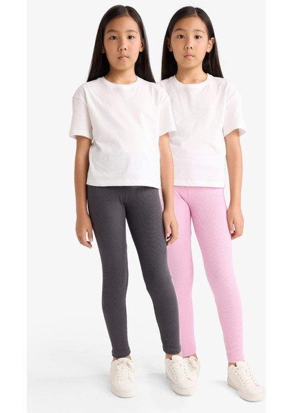 Kız Çocuk Fitilli Kaşkorse 2'li Tayt E6389A825AU