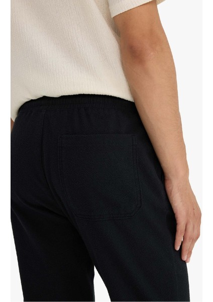 Jogger Fit Beli Bağcıklı Lastikli Cepli Pamuklu Dokulu Pantolon F3269AX25AU