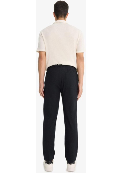 Jogger Fit Beli Bağcıklı Lastikli Cepli Pamuklu Dokulu Pantolon F3269AX25AU