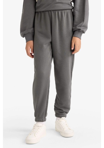 Kız Çocuk 2'li Takım Baskılı Sweatshirt Eşofman Altı E6416A825AU