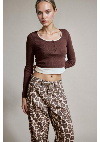 Fitted Fitilli Kaşkorse Uzun Kollu Tişört E7606AX25SP modelleri