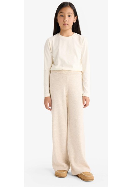 Kız Çocuk Beli Lastikli Wide Leg Pantolon F4124A825WN
