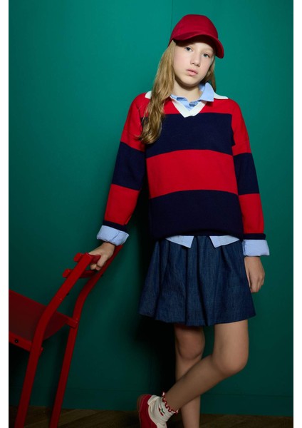 Kız Çocuk Beli Lastikli Balon Jean Etek G1229A825AU fiyatları