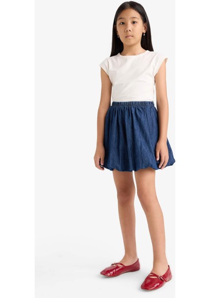 Kız Çocuk Beli Lastikli Balon Jean Etek G1229A825AU fırsatları