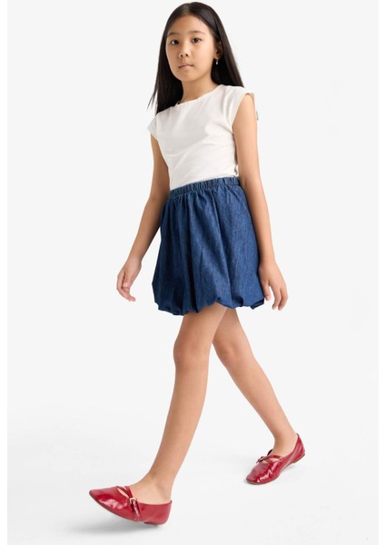 Kız Çocuk Beli Lastikli Balon Jean Etek G1229A825AU indirimleri