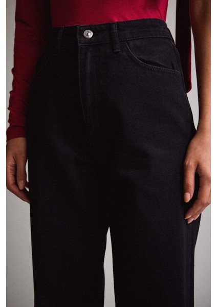 Straight Wide Yüksek Bel Uzun Jean Pantolon F5788AX25AU