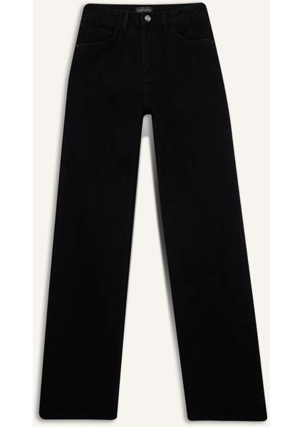 Straight Wide Yüksek Bel Uzun Jean Pantolon F5788AX25AU