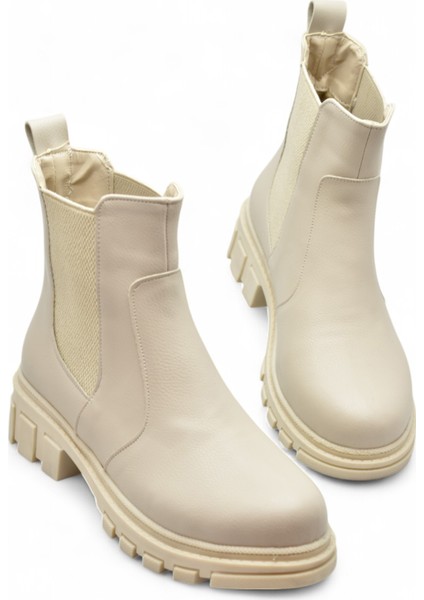 887 Günlük Lastikli Kadın Bot Ayakkabı Kışlık Bayan Bot Chelsea Model