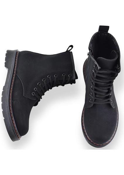 755 Günlük Bağcıklı Fermuarlı Kadın Bot Ayakkabı Postal Kadın Bot