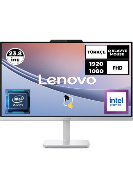 A100 Intel Core I3 N305 16GB 512GB SSD Freedos 23.8" Fhd Freedos All In One Bilgisayar F0J6002UTR Snertech